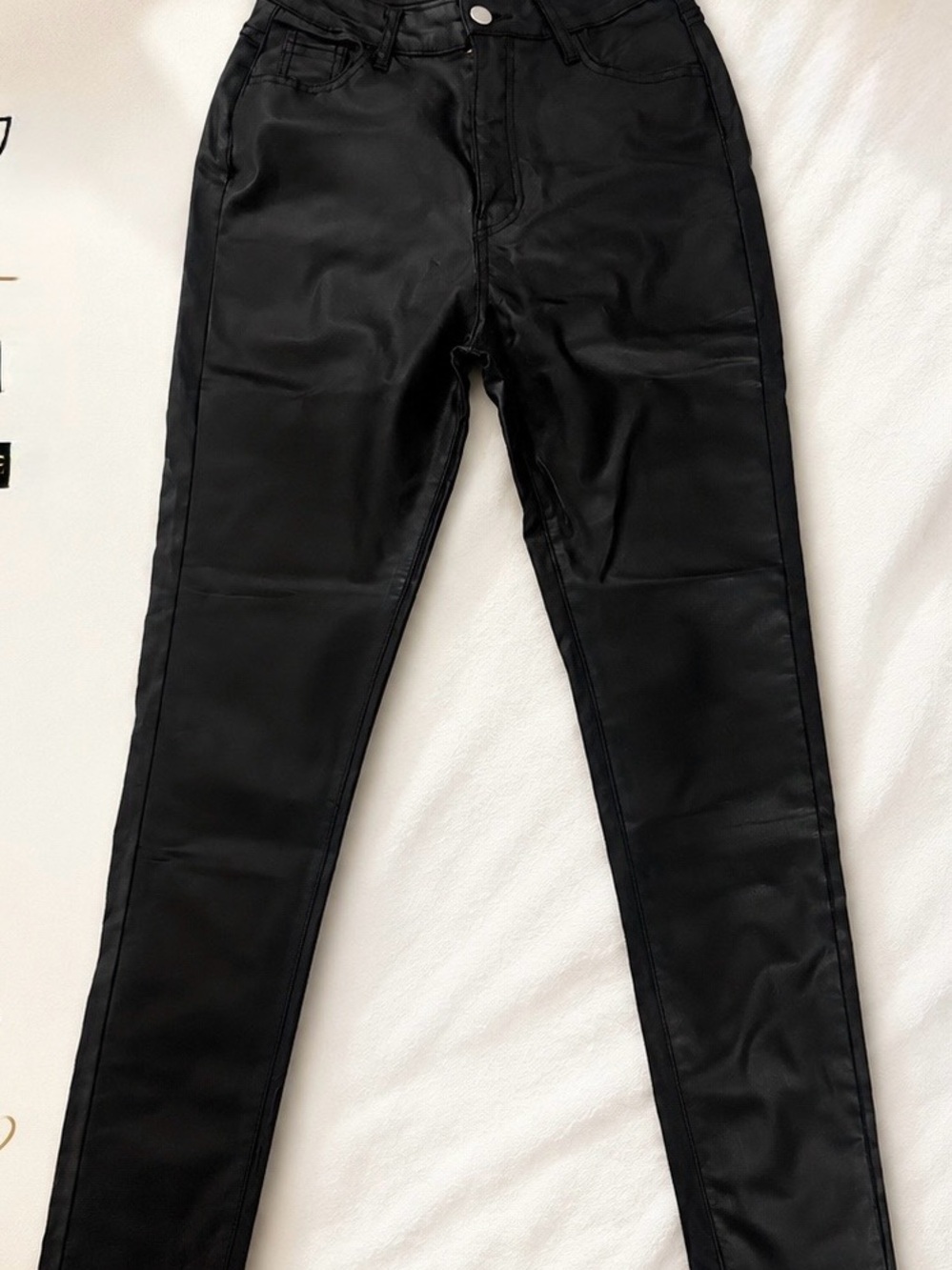 Black Faux Leather Skinny Pants - Picture 2 of 2